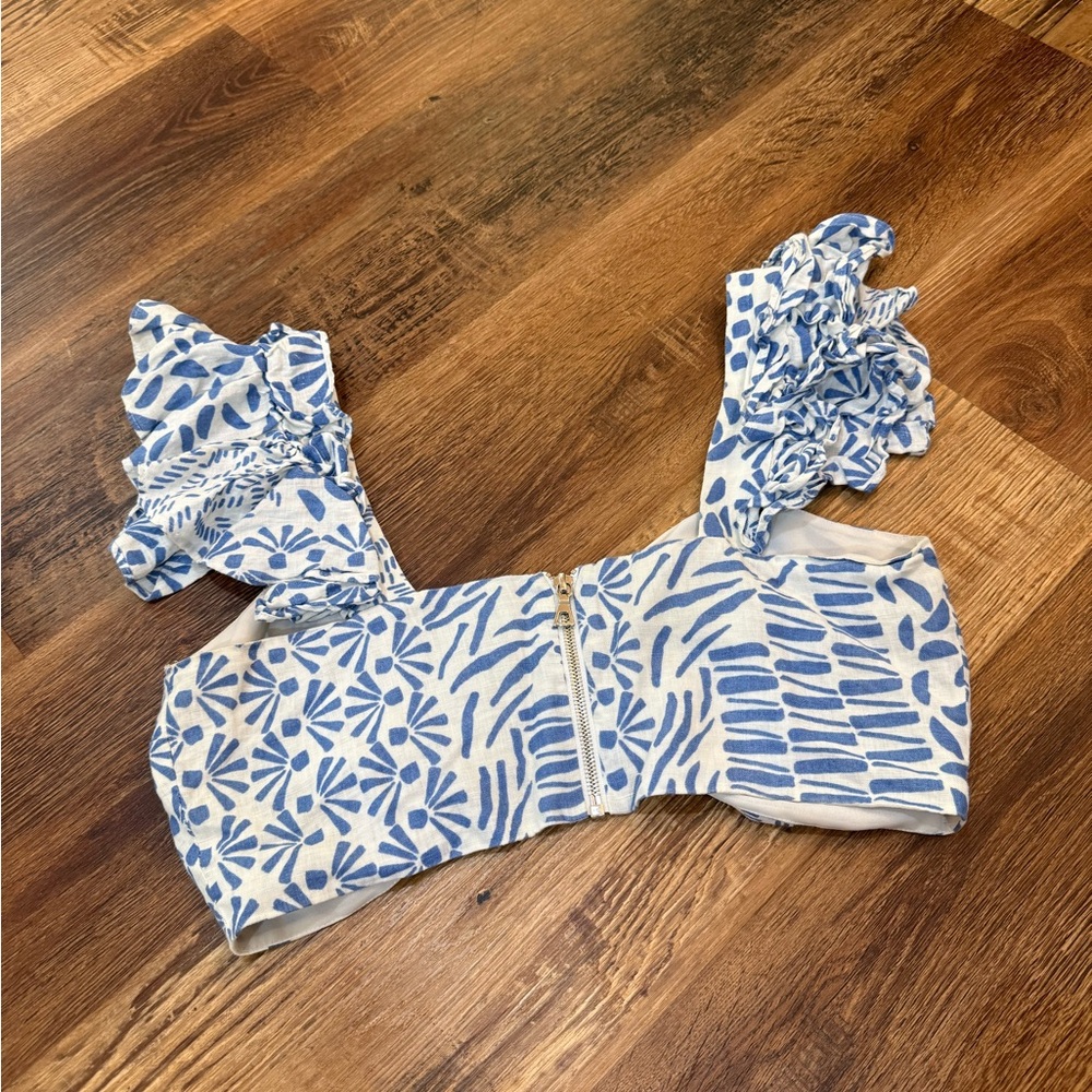 ALEXIS | Intermix Verna Natural Linen Crop Top - Picture 5 of 7